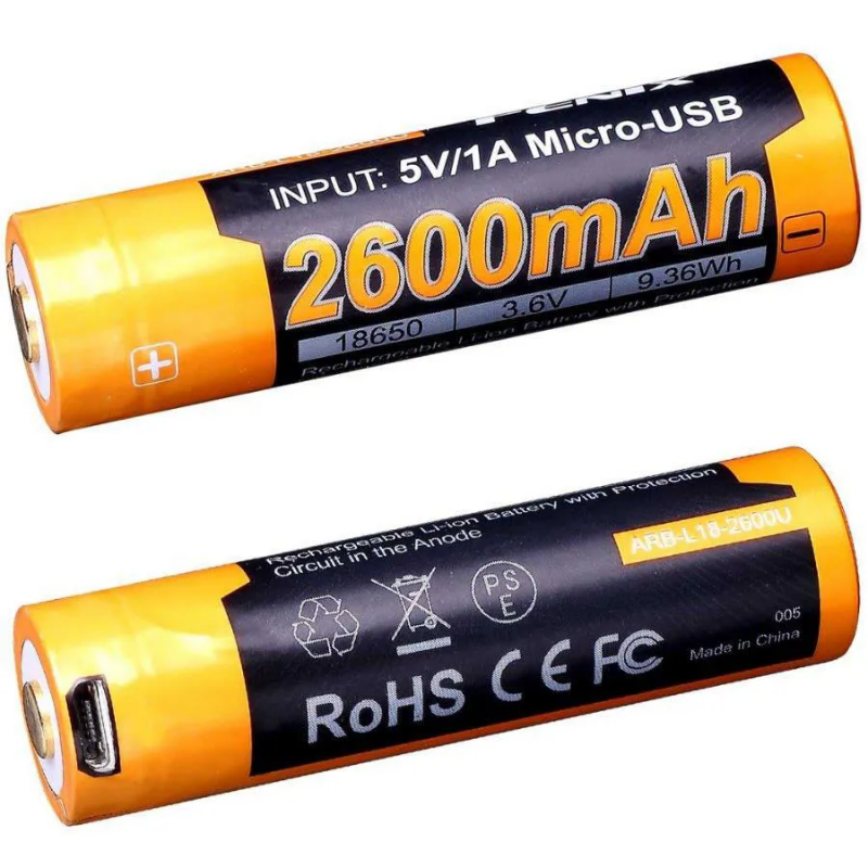 Fenix 18650 Rechargeable Battery + USB