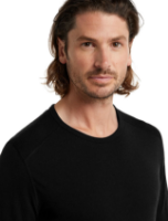 Icebreaker Men's Merino 200 Oasis Long Sleeve Crewe Thermal Top Black