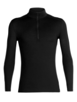 Icebreaker Men's Merino 200 Oasis Long Sleeve Half Zip Thermal Top Black