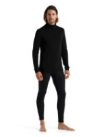 Icebreaker Men's Merino 200 Oasis Long Sleeve Half Zip Thermal Top Black