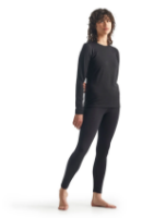 Icebreaker Women's Merino 200 Oasis Long Sleeve Crewe Thermal Top in Black