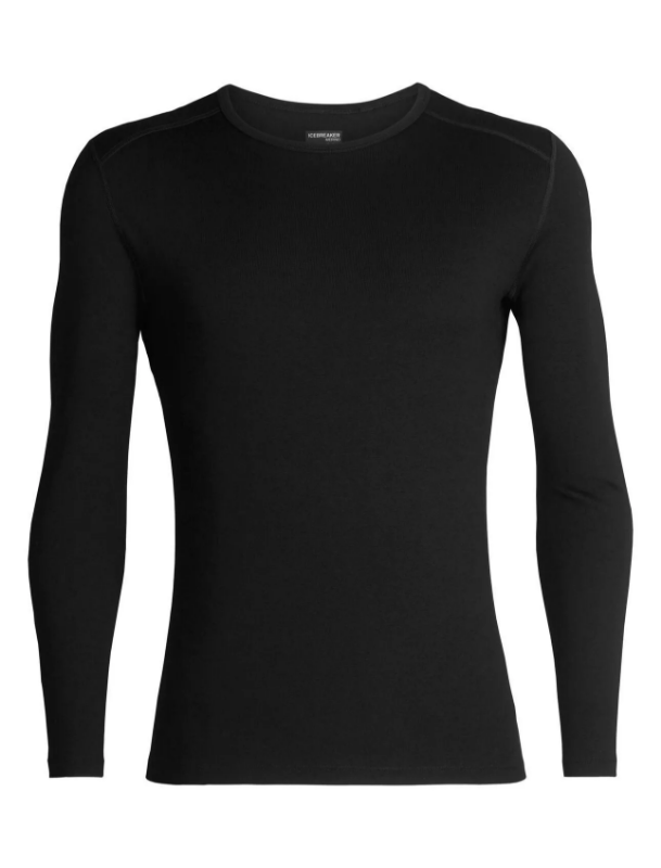 Icebreaker Men's Merino 260 Tech Long Sleeve Crewe Thermal Top in Black