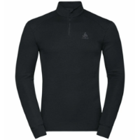 Odlo Men's ACTIVE WARM ECO Half-Zip Turtleneck Baselayer Top in Black