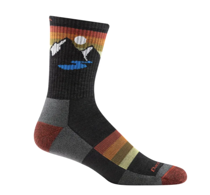 Darn Tough Men's Sunset Ridge Micro Crew Lightweight Hiking Sock in Charcoal