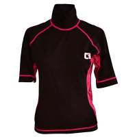 Circle One Lycra Short Sleeve Women's Rash Vest in Black Rose