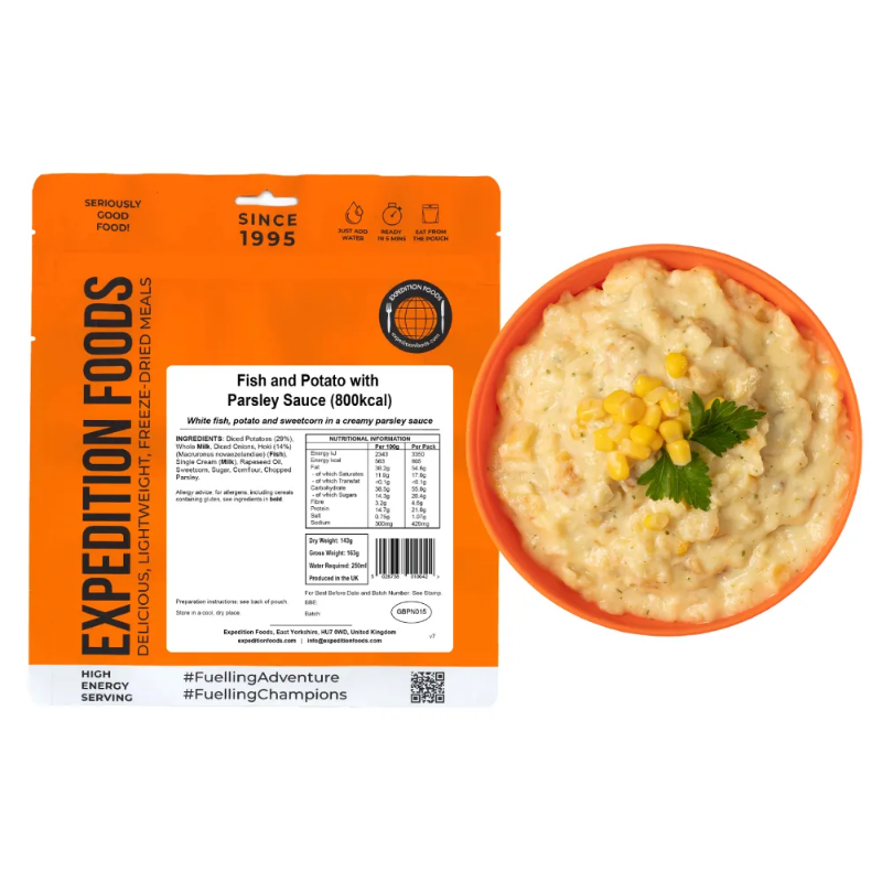 Expedition Foods Main Meal High Energy Serving Fish and Potato in Parsley Sauce