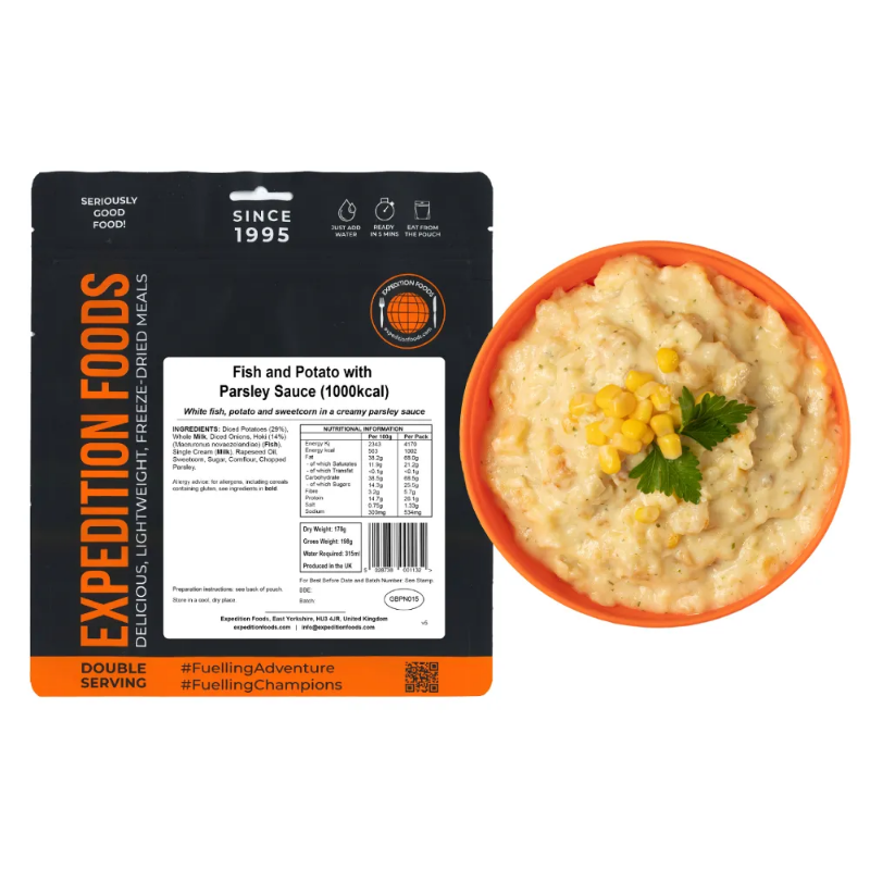 Expedition Foods Main Meal Extreme Energy Serving Fish and Potato in Parsley Sauce