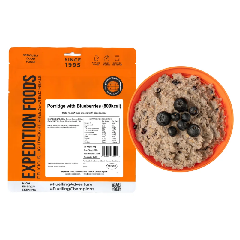 Expedition Foods Breakfast High Energy Serving Porridge with Blueberries