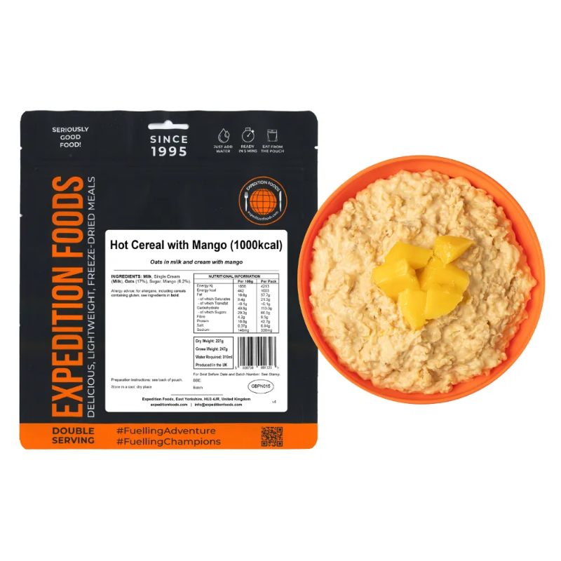 Expedition Foods Breakfast Extreme Energy Serving Hot Cereal with Mango