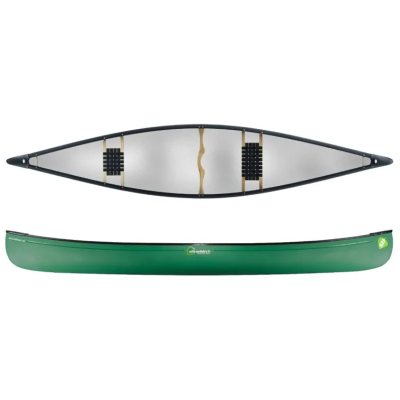 Silverbirch Canoes Broadland 15 Duracore Plus - Forest Green - Wood / Web Seats 