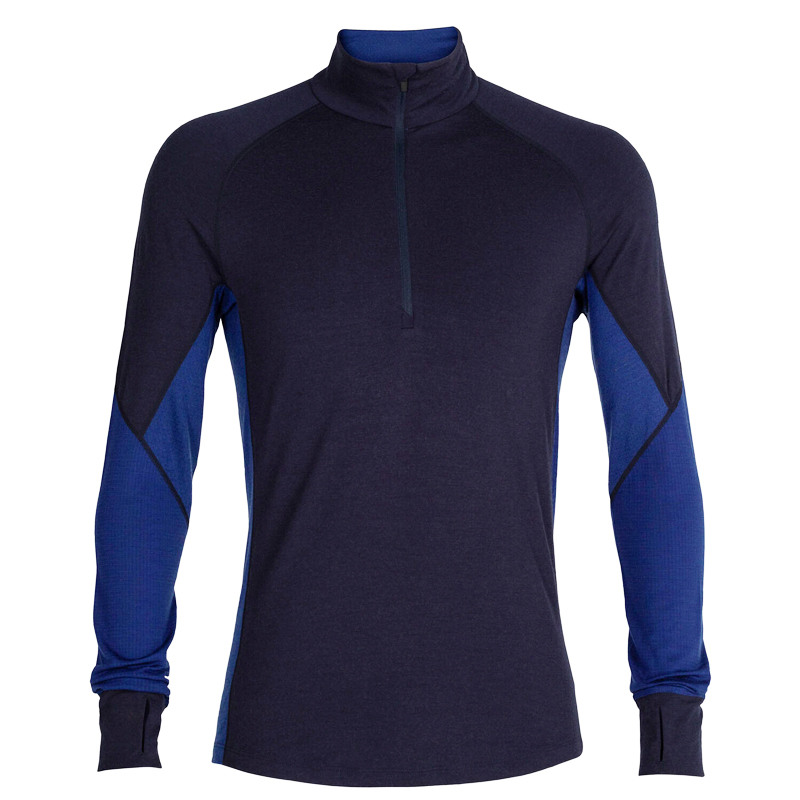 Icebreaker Men's Merino 260 Zone Long Sleeve Half Zip Thermal Top in Midnight Navy / Royal Navy