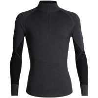 Icebreaker Men's Merino 260 Zone Long Sleeve Half Zip Thermal Top in Jet Heather / Black