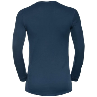 Odlo Men's ACTIVE WARM ECO Graphic Long-Sleeve Baselayer Top in Blue Wing Teal