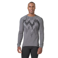 Odlo Men's ACTIVE WARM ECO Graphic Long-Sleeve Baselayer Top in Steel Grey Melange