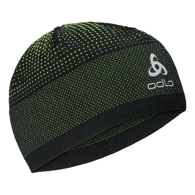 Odlo VELOCITY CERAMIWARM Hat in Black Safety Yellow