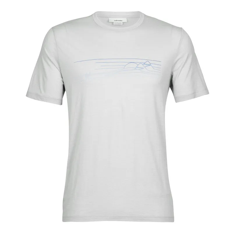 Icebreaker Men's Merino Tech Lite II Short Sleeve T-Shirt Ski Stripes