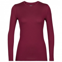 Icebreaker Women's Merino 260 Tech Long Sleeve Crewe Thermal Top in Cherry
