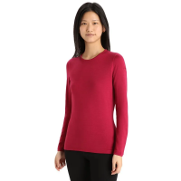 Icebreaker Women's Merino 260 Tech Long Sleeve Crewe Thermal Top in Cherry