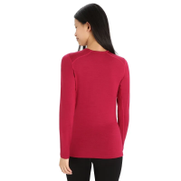 Icebreaker Women's Merino 260 Tech Long Sleeve Crewe Thermal Top in Cherry