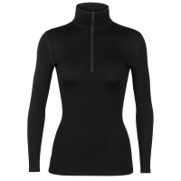 Icebreaker Women's Merino 260 Tech Long Sleeve Half Zip Thermal Top in Black