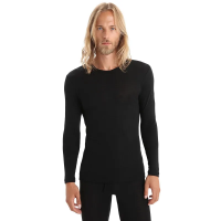 Icebreaker Men's Merino 175 Everyday Long Sleeve Crewe Thermal Top in Black