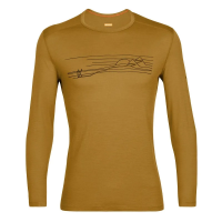Icebreaker Men's Merino 200 Oasis Long Sleeve Crewe Thermal Top Ski Stripes