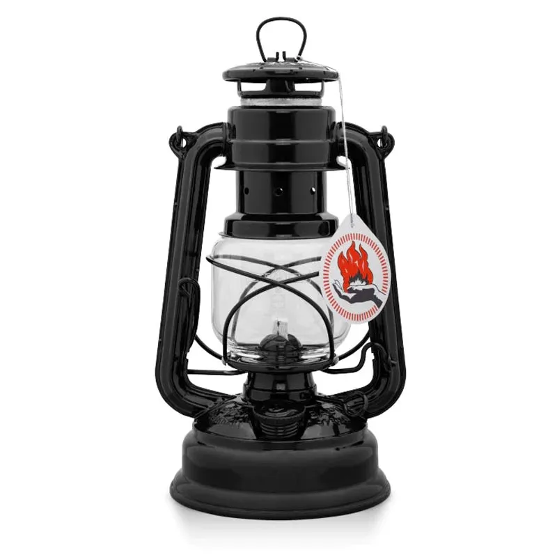 Feuer Hand Hurricane Lantern in Jet Black