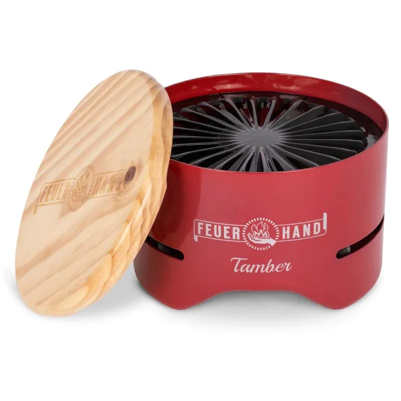 Feuer Hand Tamber Table Top Grill in Ruby Red