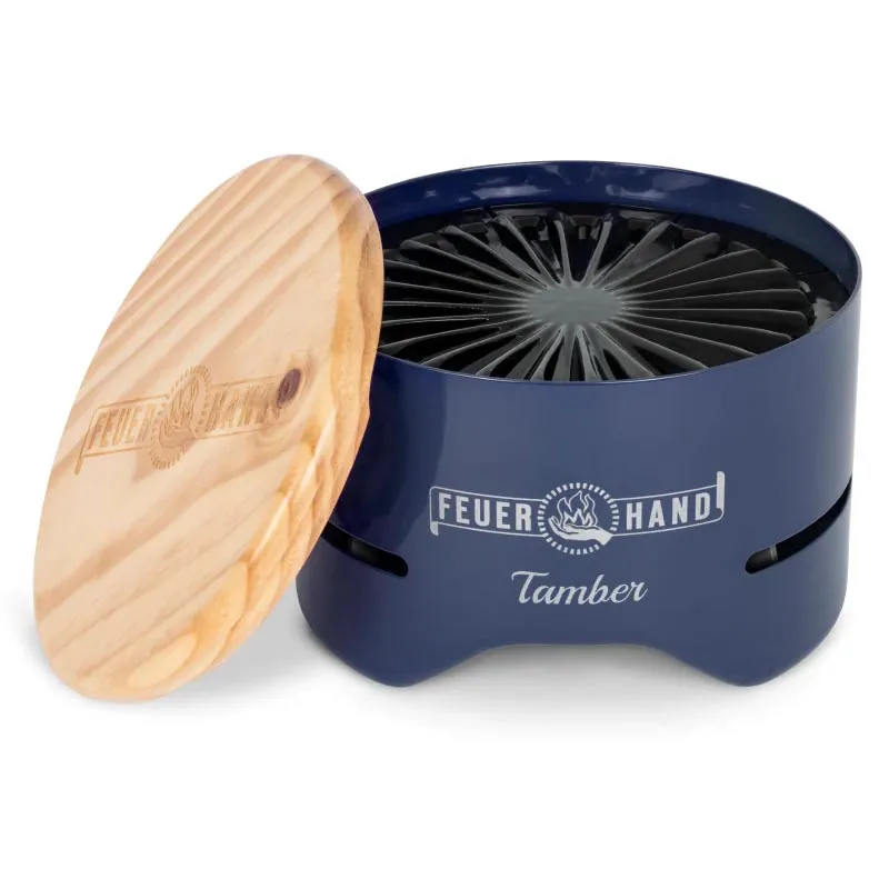 Feuer Hand Tamber Table Top Grill in Cobalt Blue