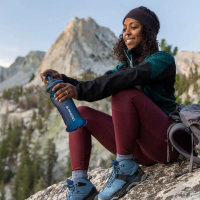 LifeStraw Peak Series Collapsible Squeeze 650ml Bottle with Filter in Mountain Blue