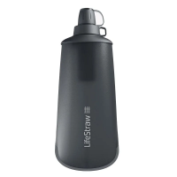LifeStraw Peak Series Collapsible Squeeze 1L Bottle with Filter in Dark Grey