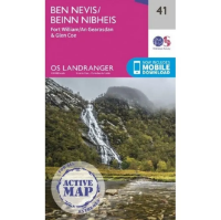 Ordnance Survey Landranger 1:50 000 Laminated 41 - Ben Nevis & Fort William