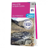 Ordnance Survey Landranger 1:50 000 Laminated 44 - Ballater & G.Clova