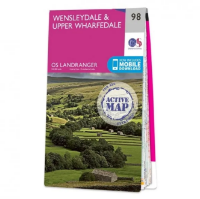 Ordnance Survey Landranger 1:50 000 Laminated 98 - Wensleydale & Upper Wharfdale