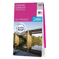 Ordnance Survey Landranger 1:50 000 Laminated 187 - Dorking & Reigate