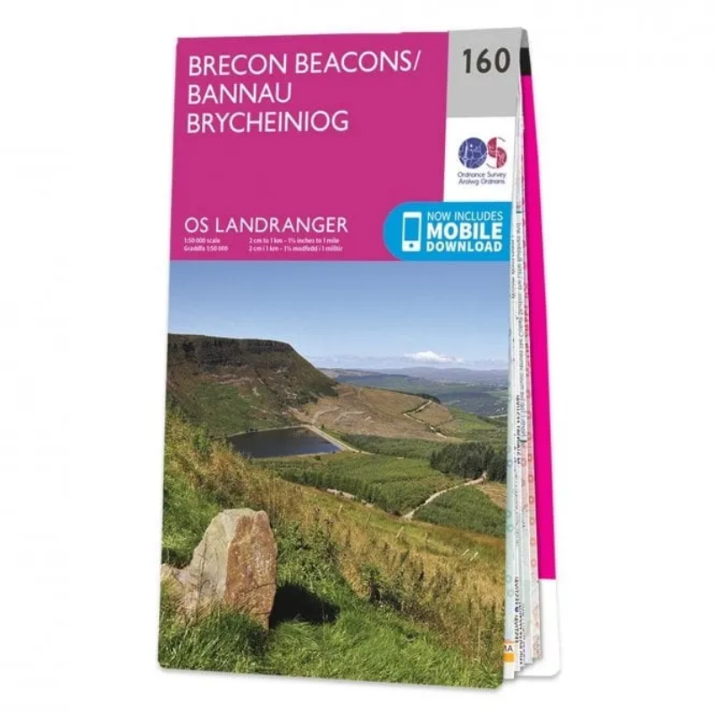 Ordnance Survey Landranger 1:50 000 Laminated 160 - Brecon Beacons