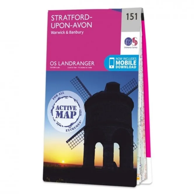 Ordnance Survey Landranger 1:50 000 Laminated 151 - Stratford-Upon-Avon