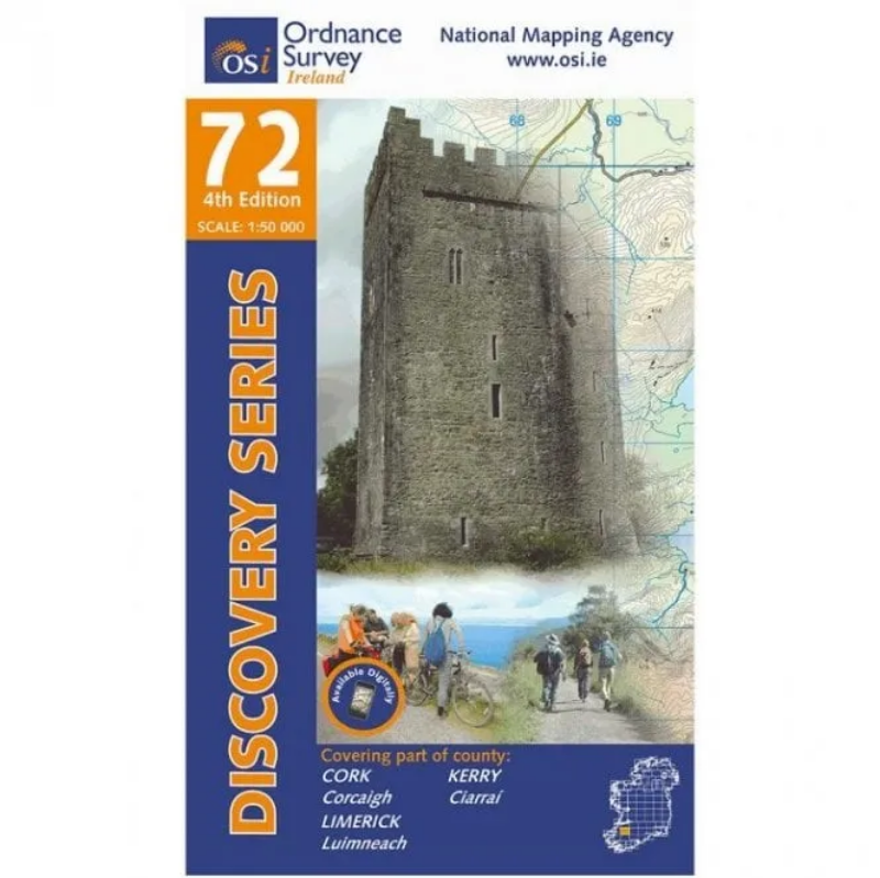 Ordnance Survey of Ireland Discovery Series 1:50 000 - 72 - Kerry Cork Limerick