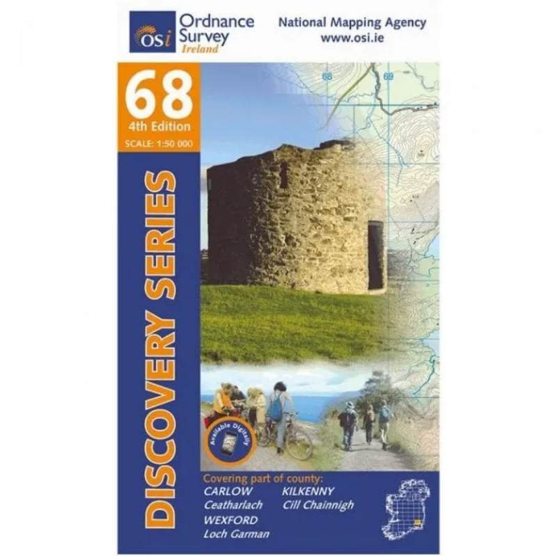 Ordnance Survey of Ireland Discovery Series 1:50 000 - 68 - Carlow Kilkenny Wexford