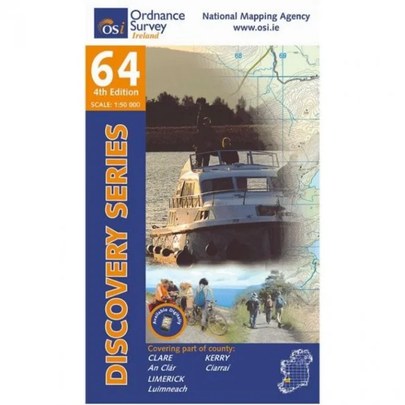 Ordnance Survey of Ireland Discovery Series 1:50 000 - 64 - Clare Kerry Limerick