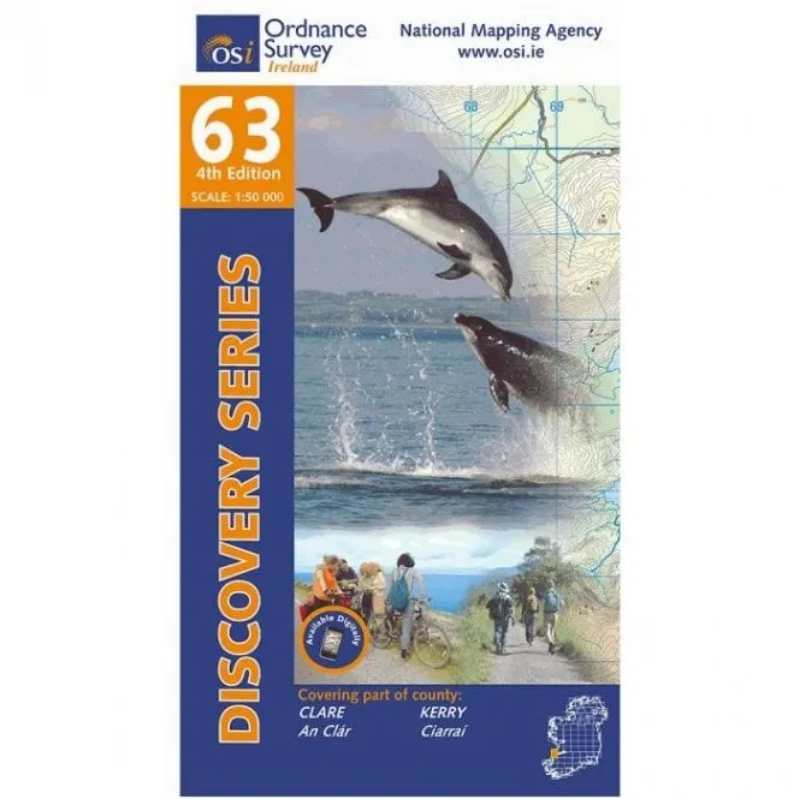 Ordnance Survey of Ireland Discovery Series 1:50 000 - 63 - Clare Kerry Offaly