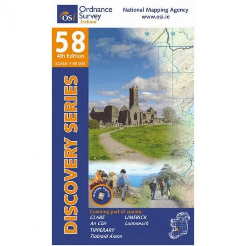 Ordnance Survey of Ireland Discovery Series 1:50 000 - 58 - Clare Limerick Tipperary