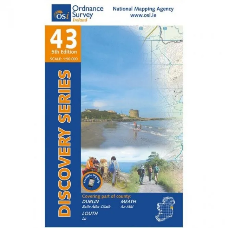 Ordnance Survey of Ireland Discovery Series 1:50 000 - 43 - Dublin Louth Meath