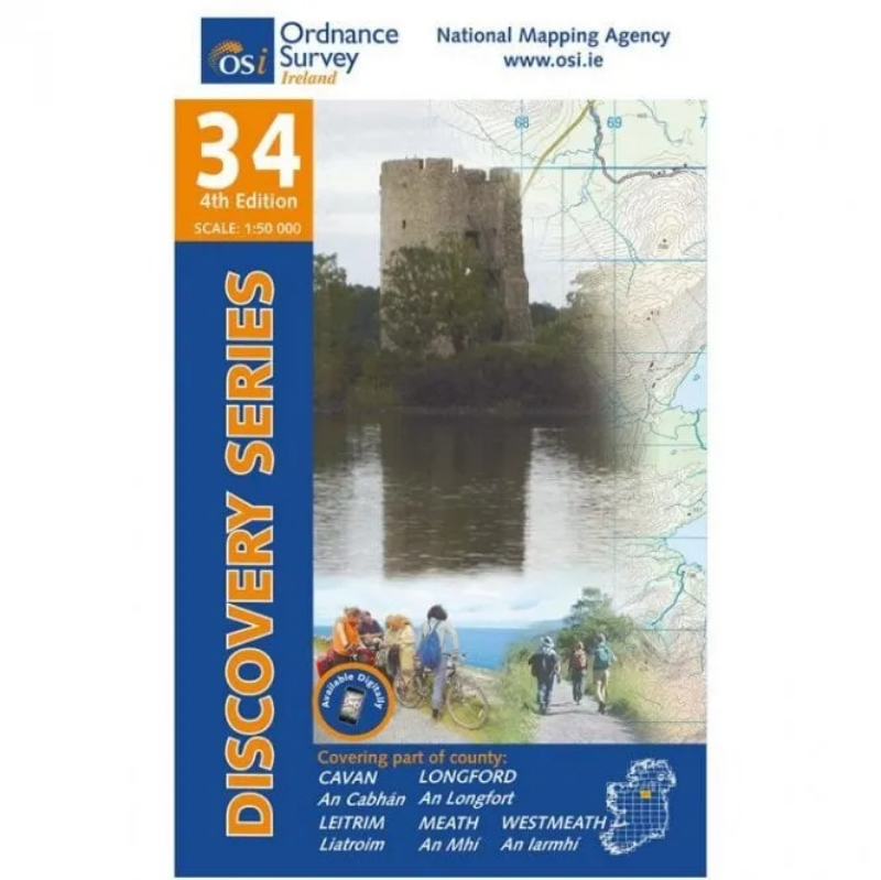Ordnance Survey of Ireland Discovery Series 1:50 000 - 34 - Cavan Leitrim Longford