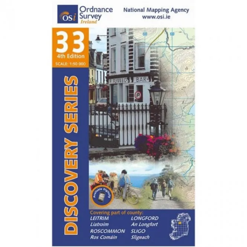 Ordnance Survey of Ireland Discovery Series 1:50 000 - 33 - Leitrim Longford Roscommon