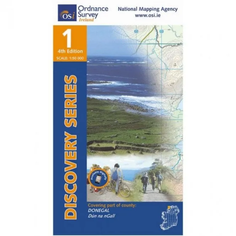 Ordnance Survey of Ireland Discovery Series 1:50 000 - 1 - Donegal Dunglow