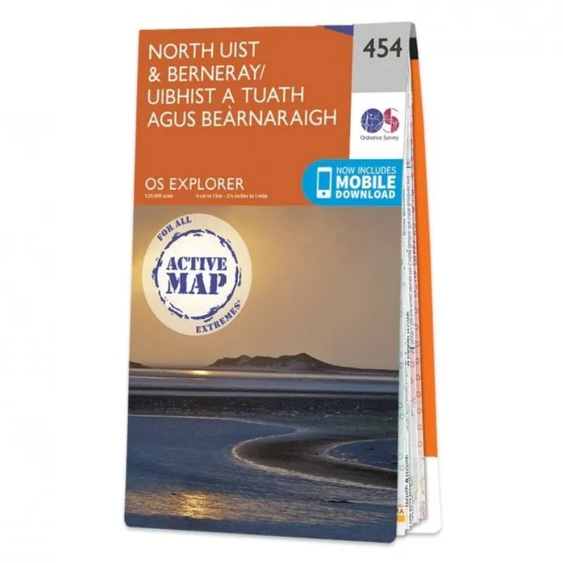 Ordnance Survey Explorer 1:25 000 Laminated - 454 - North Uist & Berneray