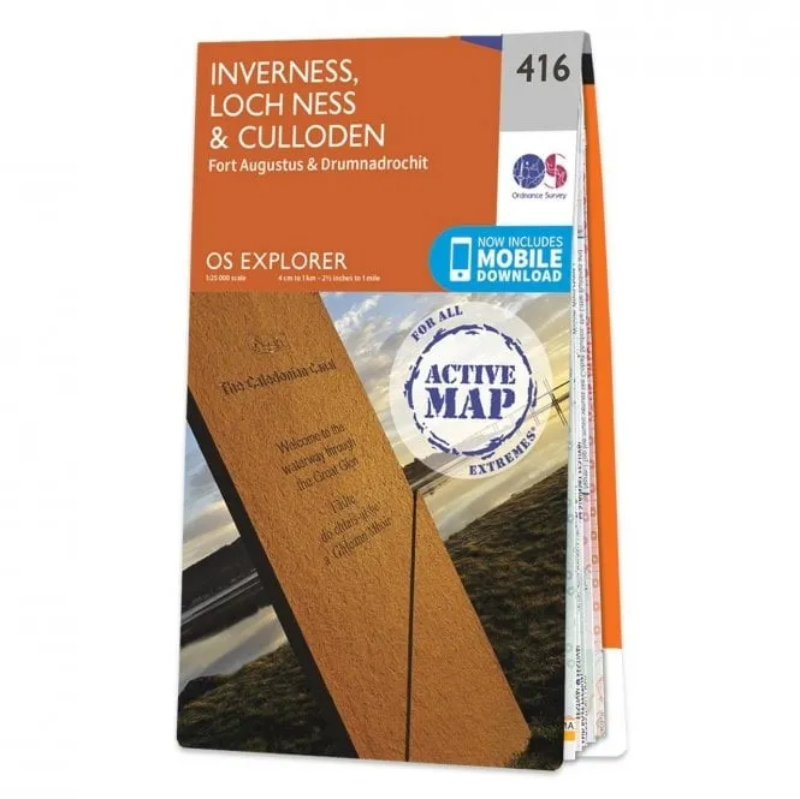 Ordnance Survey Explorer 1:25 000 Laminated - 416 - Inverness, Loch Ness & Culloden