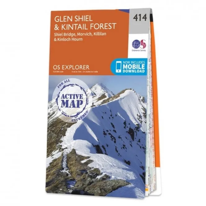 Ordnance Survey Explorer 1:25 000 Laminated - 414 - Glen Shiel & Kintail Forest