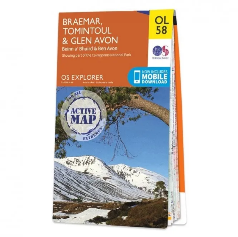 Ordnance Survey Explorer Outdoor Leisure 1:25 000 - OL58 - Braemar, Tomintoul & Glen Avon